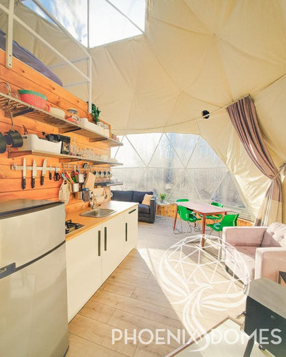 4-Season DELUXE Glamping Package Dome - 23'/7m - Phoenix Domes