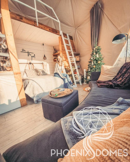 4-Season DELUXE Glamping Package Dome - 23'/7m - Phoenix Domes