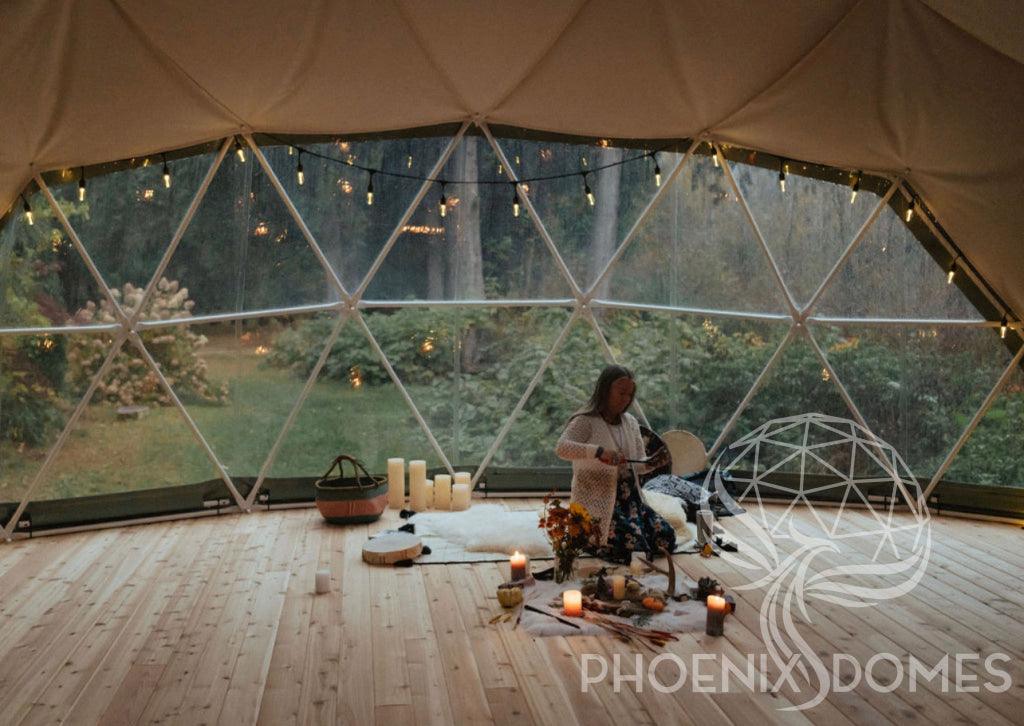 4-Season DELUXE Glamping & Yoga Package Dome - 30'/9m - Phoenix Domes