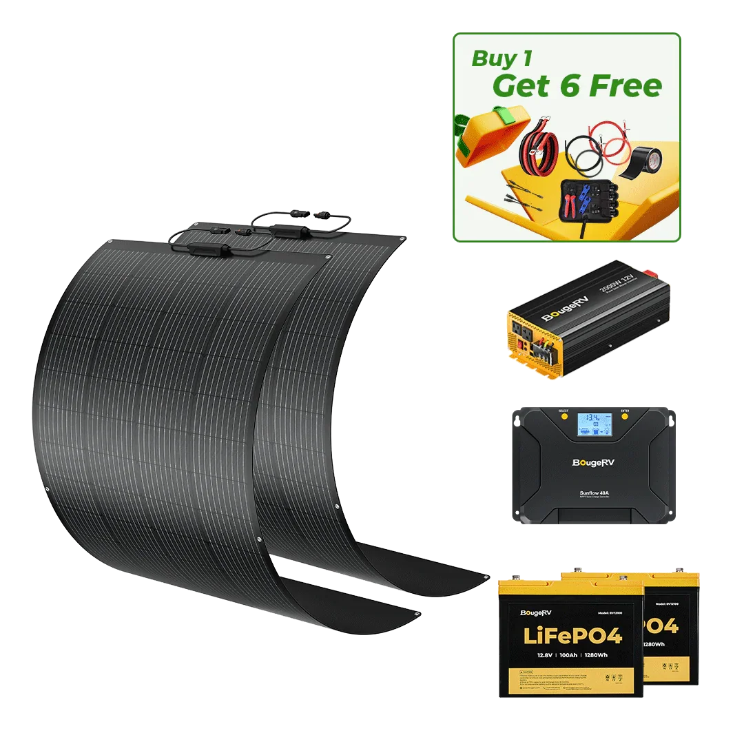 BougeRV 12V 400 Watt Flexible Solar System Kit