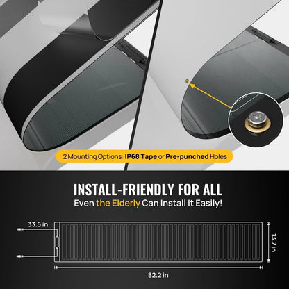 BougeRV Yuma 100W CIGS Thin-film Flexible Solar Panel with Tape (Long Version)
