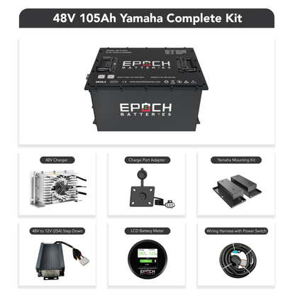 Epoch Batteries 48V 105Ah - LiMax Series - Lithium (LiFePO4) Golf Cart Battery - Complete Kit