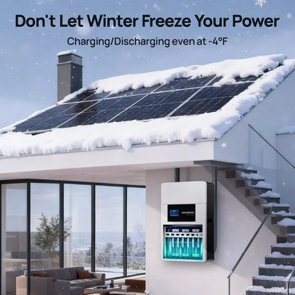 Eco-Worthy 48V 100AH Wall-Mount Lithium Battery LiFePO4 | -4℉ Charge Available | Bluetooth & WiFi | 10 Years Warranty