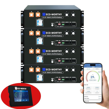 ECO-WORTHY 48V 100Ah Server Rack Battery | 5.12kWh V3 Lithium Battery | UL1973 | UL9540A | CEC
