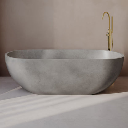 Swiss Madison Claire 60" Freestanding Concrete Bathtub in Gray, Drain Included