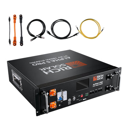 Rich Solar ALPHA 5 PRO 51.2V 100Ah LiFePO4 Battery Premium 48V Server Rack Lithium Battery for Residential, Commercial, RVs, Off-Grid