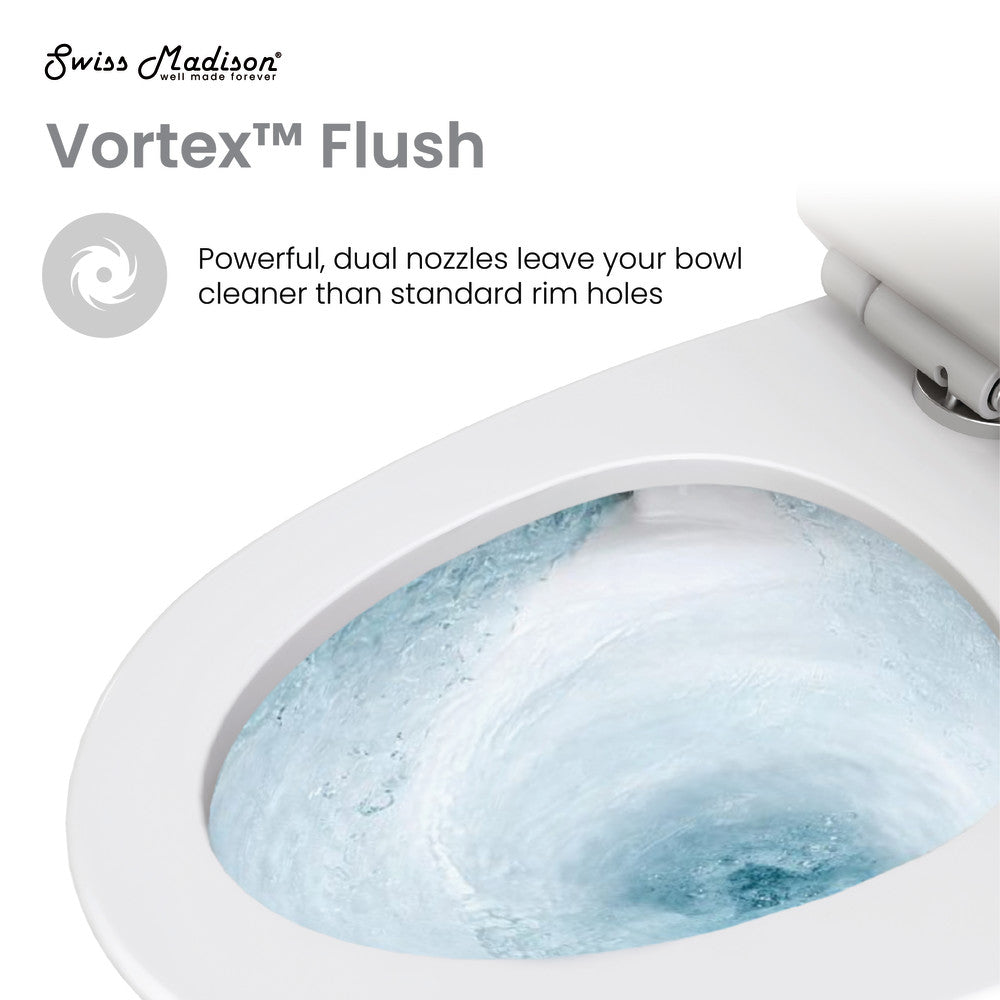 Swiss Madison St. Tropez One-Piece Elongated Toilet Vortex Dual-Flush 1.1/1.6 gpf (6 - Pack)