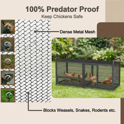 63-Inch Heavy-Duty Large Metal Chicken Coop Cage (SAK13568)