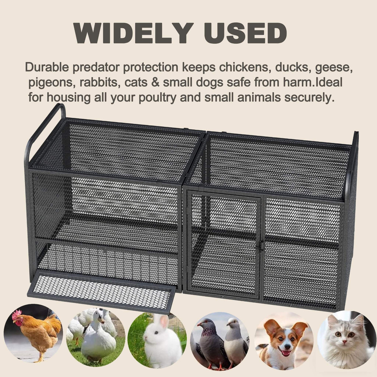 63-Inch Heavy-Duty Large Metal Chicken Coop Cage (SAK13568)