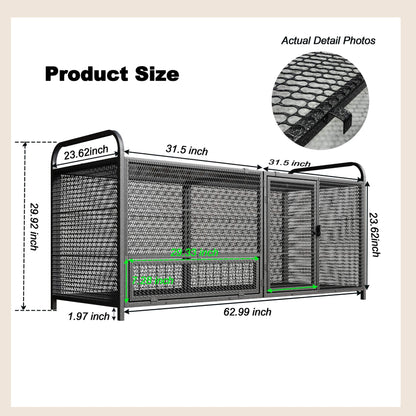 63-Inch Heavy-Duty Large Metal Chicken Coop Cage (SAK13568)