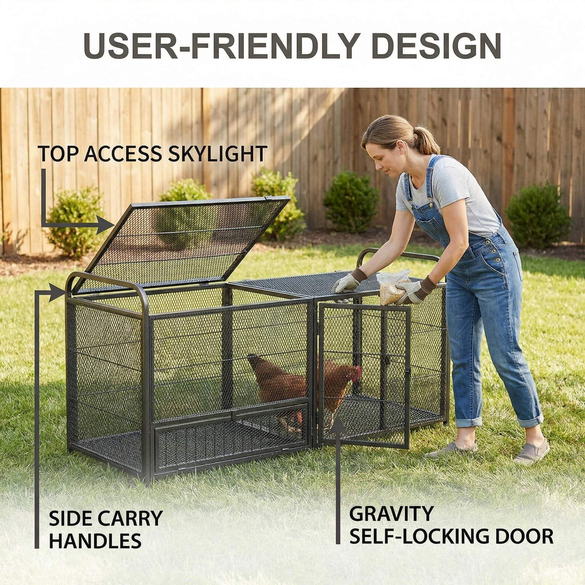 63-Inch Heavy-Duty Large Metal Chicken Coop Cage (SAK13568)
