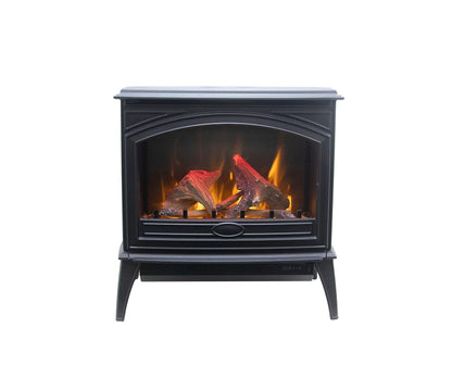 Amantii E50-NA Lynwood Series - 50 cm Freestand Electric Stove Featuring a Cast Iron Frame and a 10 Piece Birch Log Set