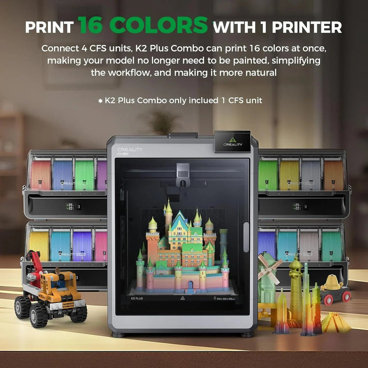 Creality K2 Plus Combo 3D Printer, Multicolor 3D Printer Machine with CFS