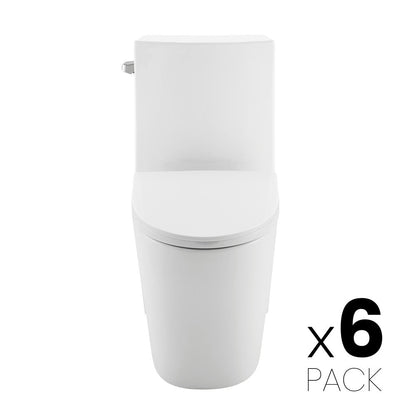 Swiss Madison St. Tropez One-Piece 10" Rough-in 1.28 GPF Left Flush Elongated Toilet in Glossy White (6 - Pack)