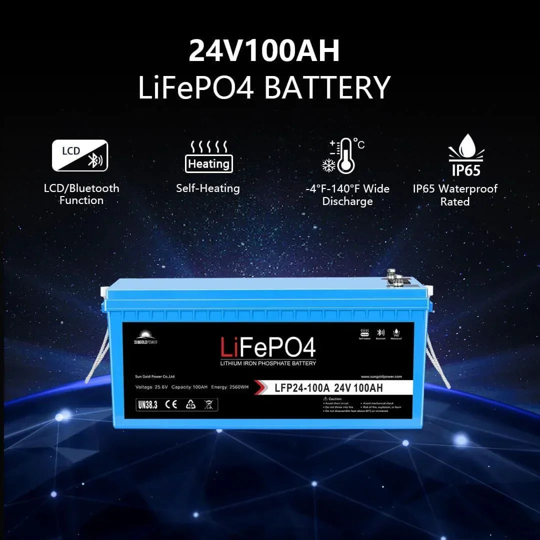 Off Grid Solar Kit 6000W 48VDC 120V/240V 10.24KWH Lithium Battery 6 X 370 Watt Solar Panels SGK-PRO64