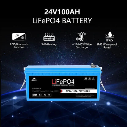 Off Grid Solar Kit 6000W 24VDC 120V/240V 10.24KWH Lithium Battery 6 X 370 Watt Solar Panels SGK-PRO62