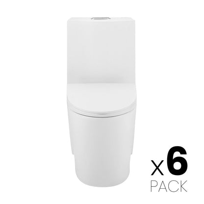 Swiss Madison St. Tropez One Piece Elongated Toilet Dual Vortex Flush 1.1/1.6 gpf with 10" Rough In (6 - Pack)