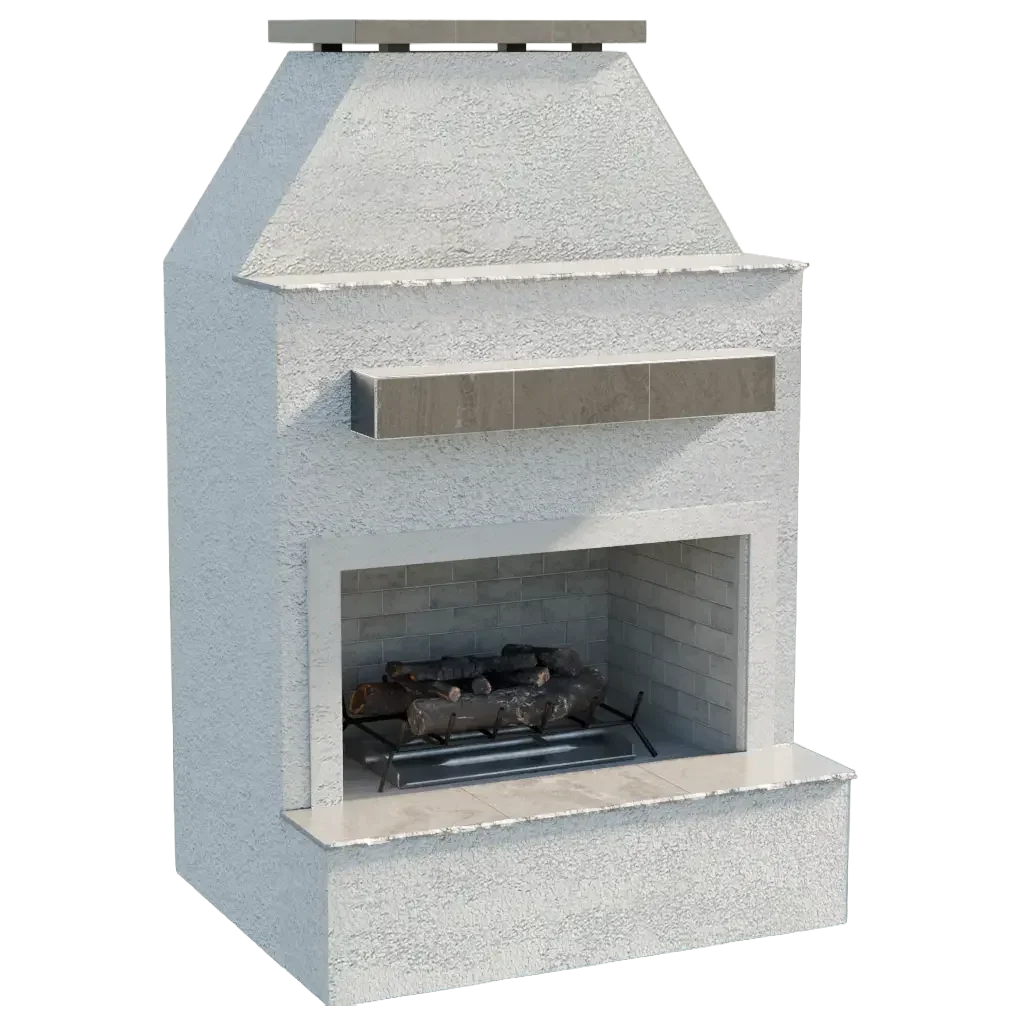 Cal Flame Modern Outdoor Gas Fireplace with Extended Mantle
