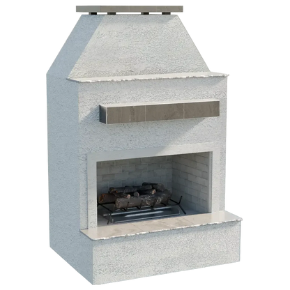 Cal Flame Modern Outdoor Gas Fireplace with Extended Mantle