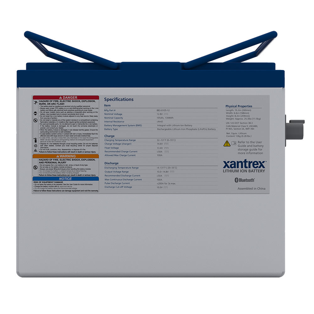 Xantrex Lithium Ion Phosphate (LiFePO4) Battery - 105AH - 12VDC [883-0105-12]