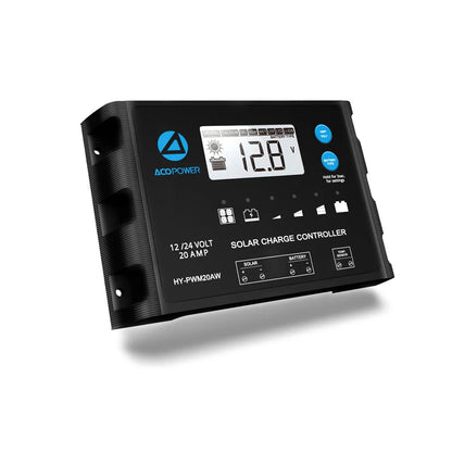 ACOPOWER 200W Mono Solar RV Kits + MPPT / PWM Charge Controller