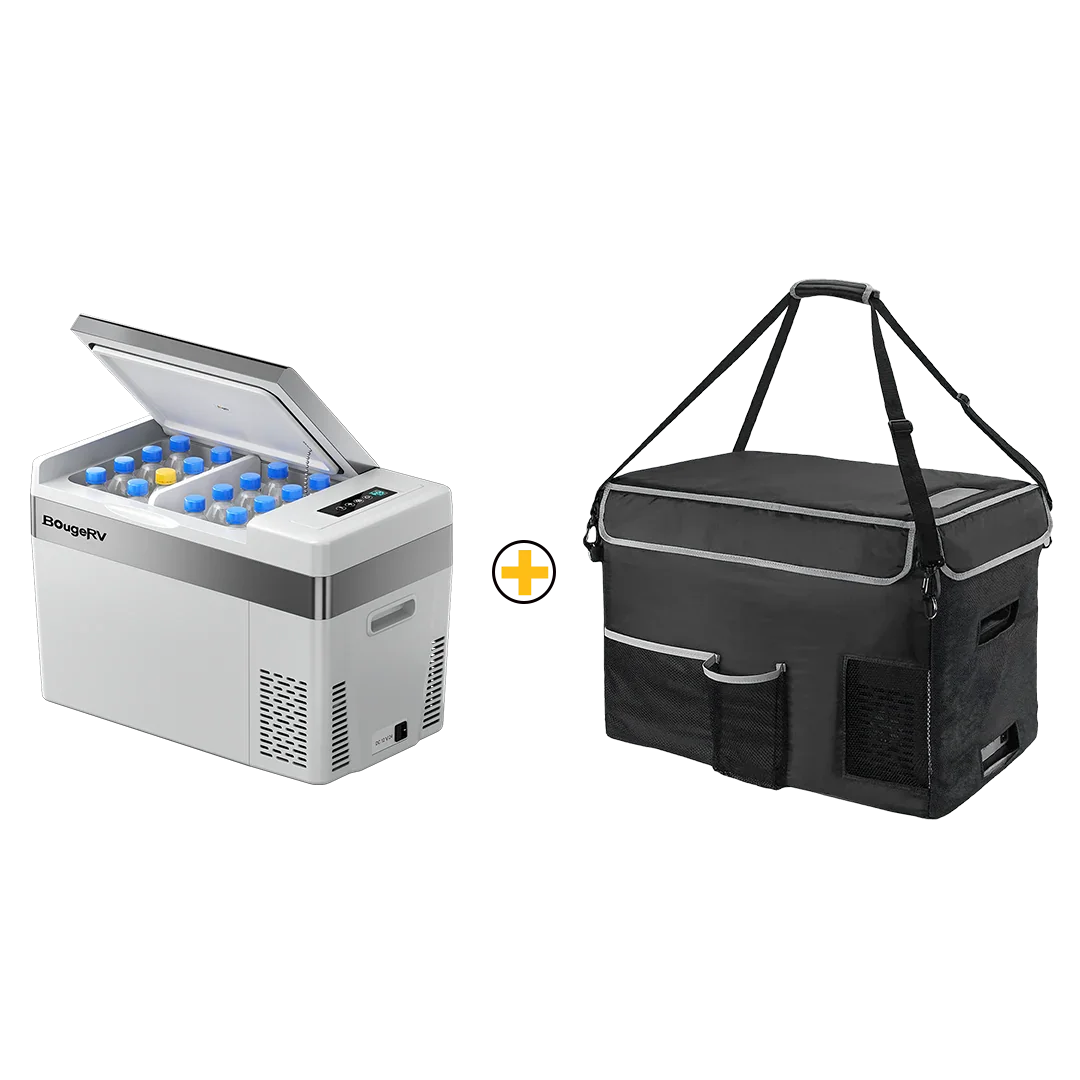 BougeRV 12V 30 Quart (28L) Portable Car Fridge