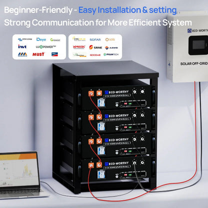 Eco-Worthy Off-Grid Home Power Bundle | 5kW Inverter + 48V 100Ah Server Rack Battery