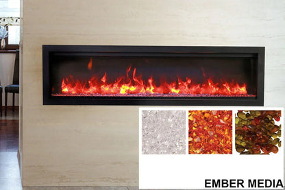 Amantii Symmetry Bespoke 34'' Wall Mount / Recessed Linear Indoor/Outdoor Electric Fireplace