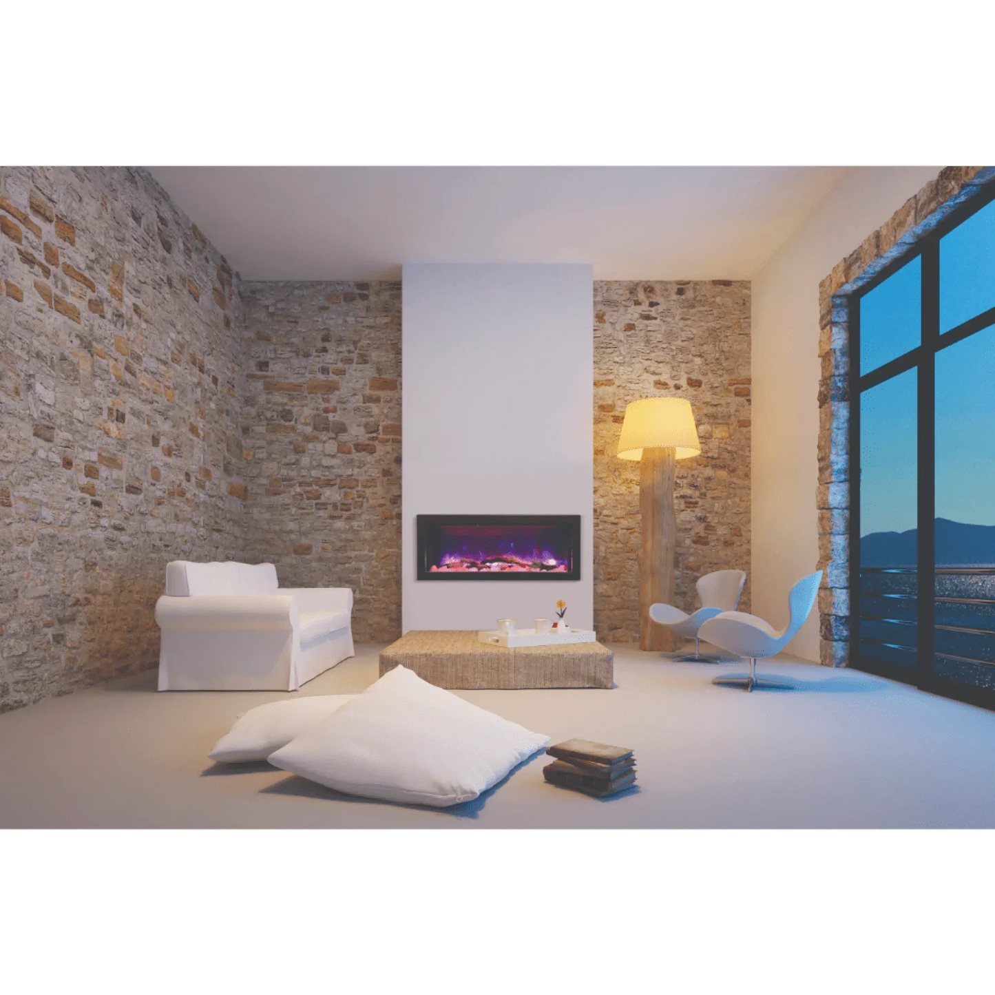 Amantii 40" Panorama Deep Lumina Indoor or Outdoor Electric Fireplace