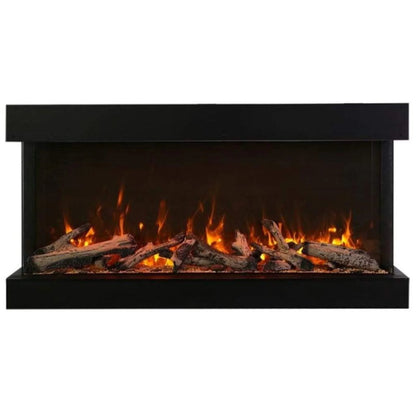 Amantii Tru-View XL XT 50" Three-Sided Electric Fireplace with Designer Media Kit
