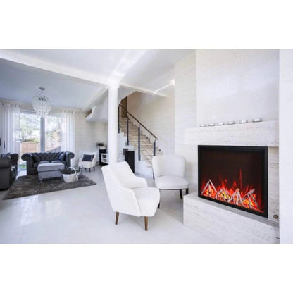Amantii Tru-View XL XT 50" Three-Sided Electric Fireplace with Designer Media Kit