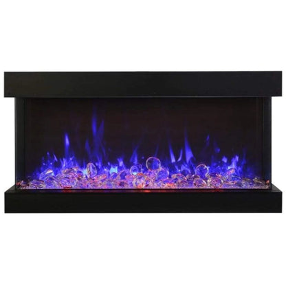 Amantii Tru-View XL XT 50" Three-Sided Electric Fireplace with Designer Media Kit