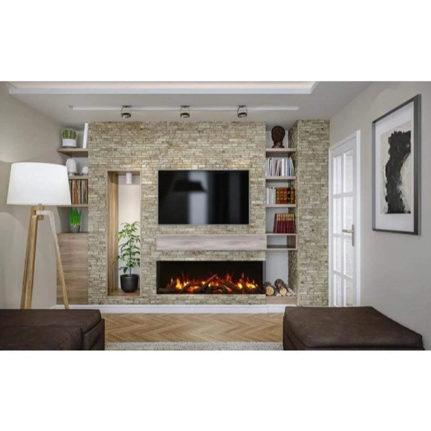 Amantii Tru-View XL XT 60" Three-Sided Electric Fireplace for Indoor or Outdoor Use