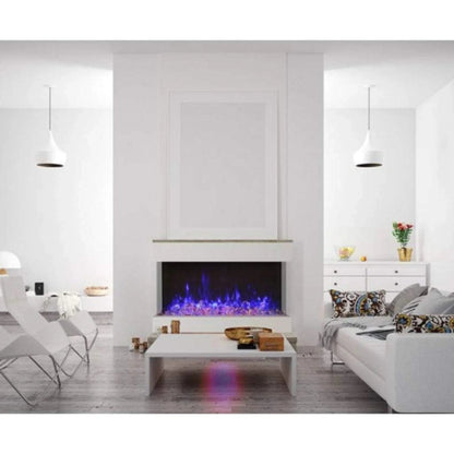 Amantii Tru-View XL XT 72" Three-Sided Indoor Outdoor Electric Fireplace with 22" Tall Viewing Area