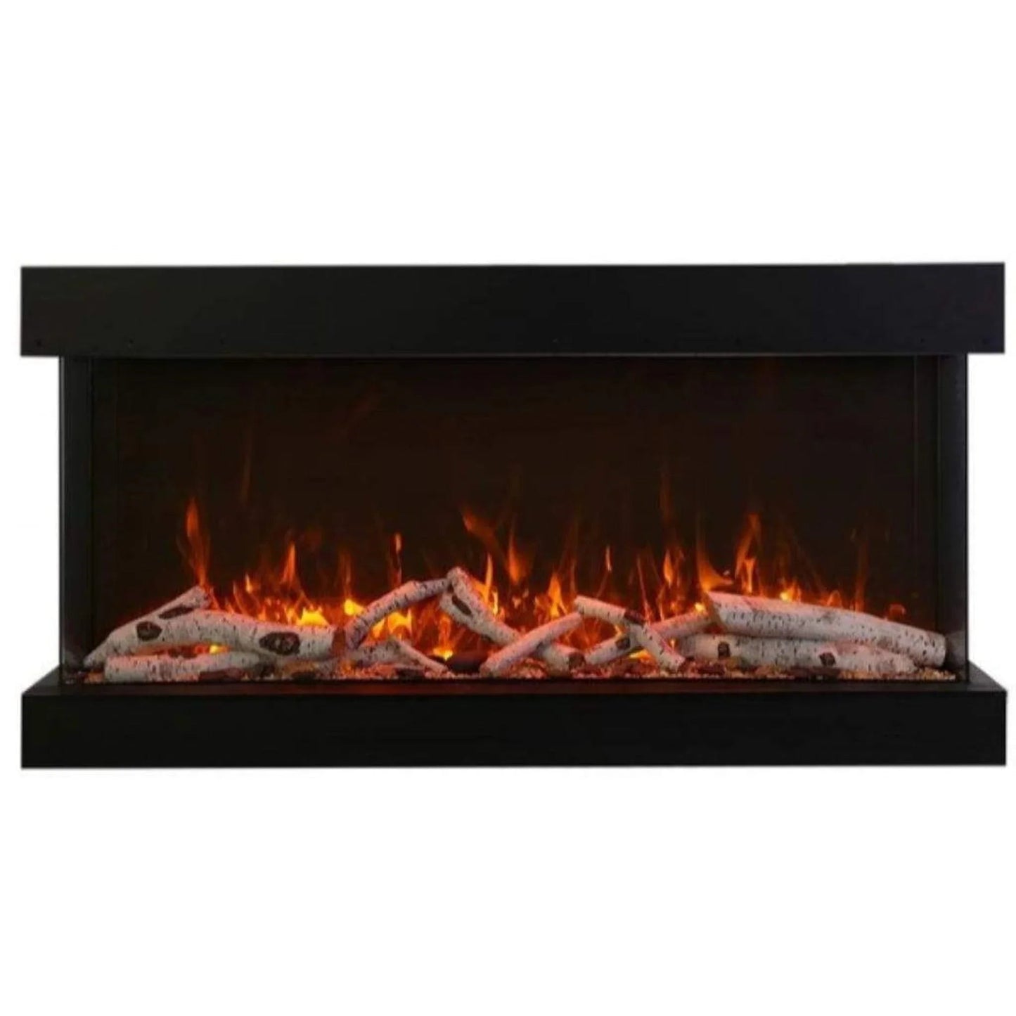 Amantii Tru-View XL XT 72" Three-Sided Indoor Outdoor Electric Fireplace with 22" Tall Viewing Area