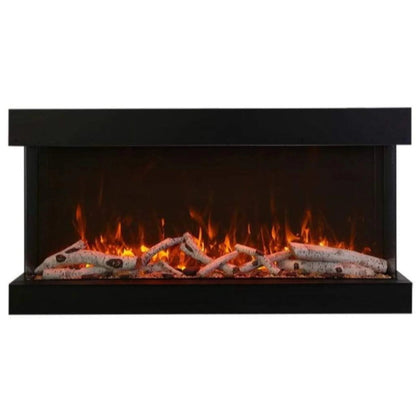 Amantii Tru-View XL XT 72" Three-Sided Indoor Outdoor Electric Fireplace with 22" Tall Viewing Area
