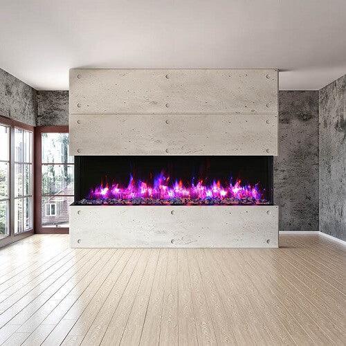 Amantii Tru View Extra Tall Lumina 88″ Indoor / Outdoor 3 Sided Smart Electric Fireplace (88-TRV-XT-XL-LUMINA)
