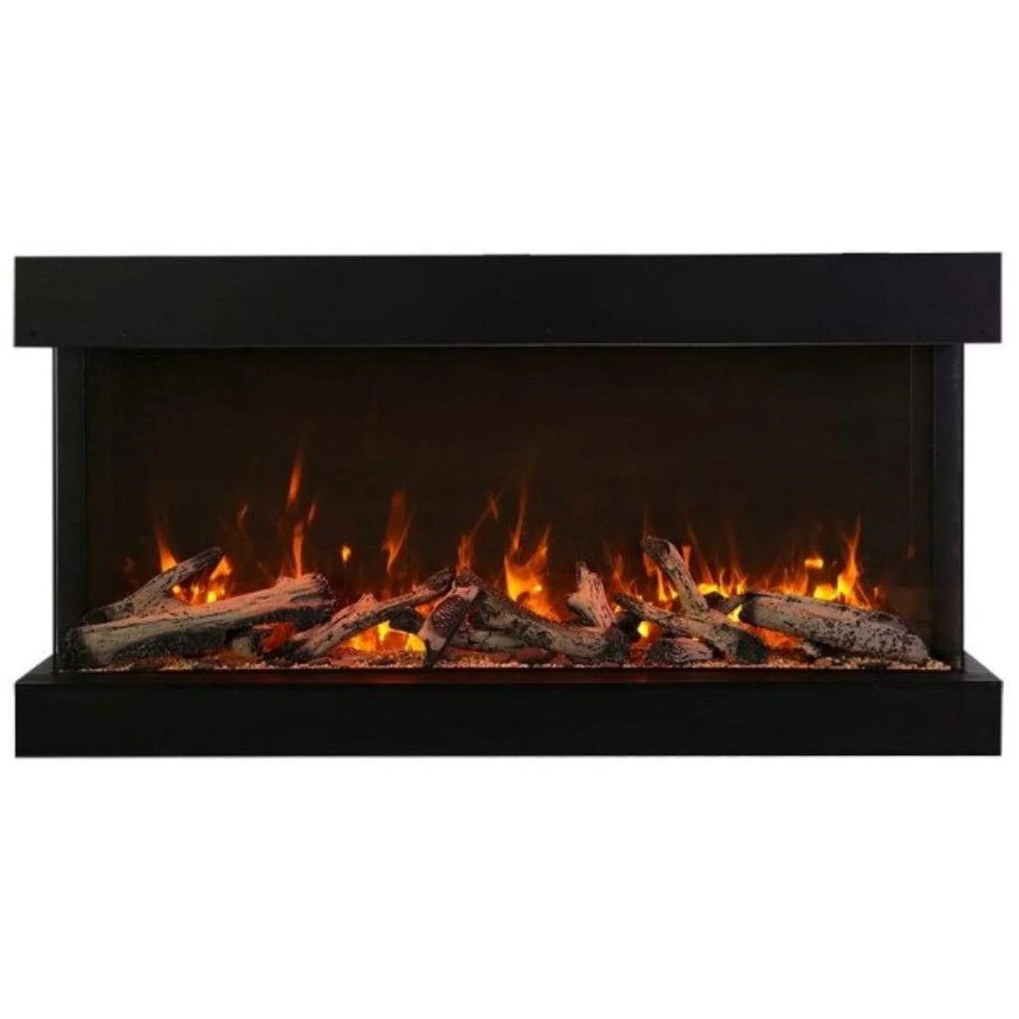 Amantii Tru-View XL XT 88" Three-Sided Electric Fireplace with 22" Glass Viewing Area