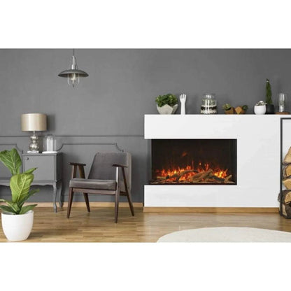 Amantii Tru-View XL XT 88" Three-Sided Electric Fireplace with 22" Glass Viewing Area
