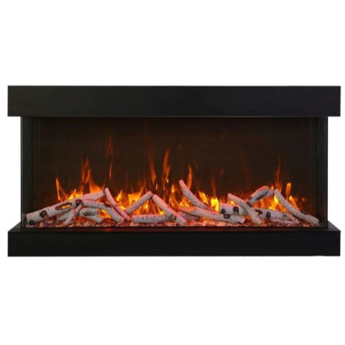 Amantii Tru-View XL XT 88" Three-Sided Electric Fireplace with 22" Glass Viewing Area
