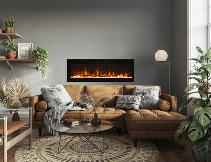 Amantii Fire & Ice Evolution 50" Linear Electric Fireplace with Multi-Color Flame Effects