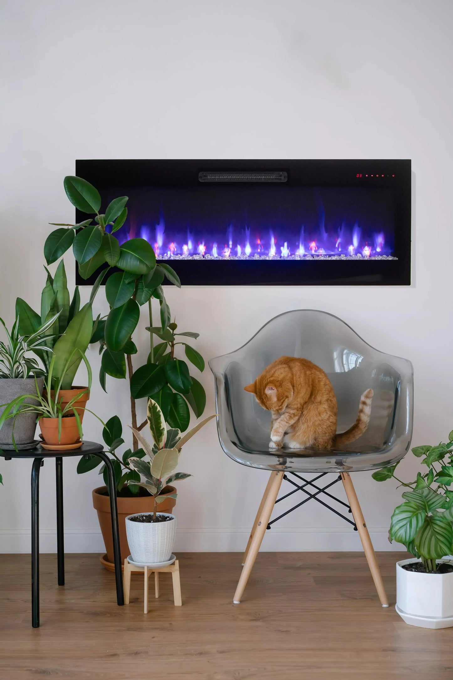 Amantii Fire & Ice Evolution 50" Linear Electric Fireplace with Multi-Color Flame Effects