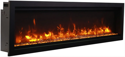 Amantii Symmetry Bespoke 100" Smart Electric Fireplace – Indoor/Outdoor Built-In with Bluetooth & Crackling Sound
