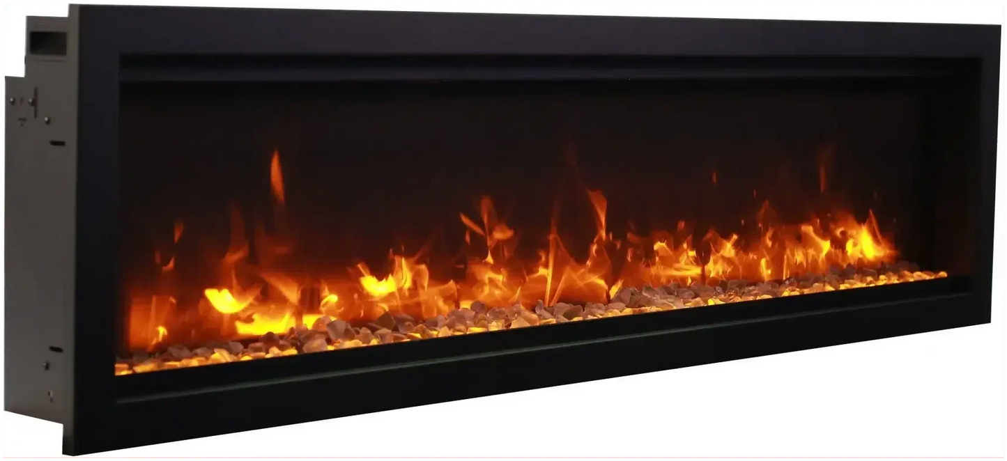 Amantii Symmetry Bespoke 34" Smart Built-In Electric Fireplace – Indoor/Outdoor with Audio, WiFi & LED Flame Display