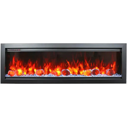 Amantii Symmetry Bespoke 34" Smart Built-In Electric Fireplace – Indoor/Outdoor with Audio, WiFi & LED Flame Display