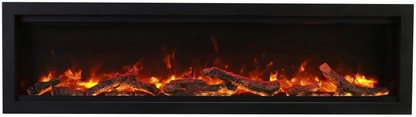Amantii Symmetry Bespoke 34" Smart Built-In Electric Fireplace – Indoor/Outdoor with Audio, WiFi & LED Flame Display