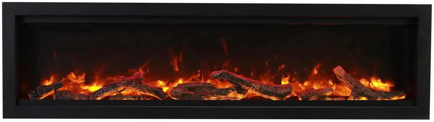 Amantii Symmetry Bespoke 88" Built-In Smart Electric Fireplace – Indoor/Outdoor with Bluetooth and Crackling Sound