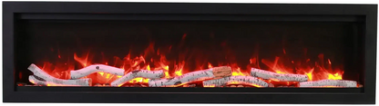 Amantii Symmetry Bespoke 88" Built-In Smart Electric Fireplace – Indoor/Outdoor with Bluetooth and Crackling Sound