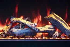 Amantii Symmetry Lumina 100" Smart Built-In Electric Fireplace – Indoor/Outdoor with LED Logset & Front Heat Vent