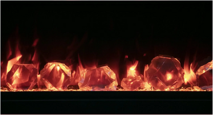 Amantii Symmetry Lumina 100" Smart Built-In Electric Fireplace – Indoor/Outdoor with LED Logset & Front Heat Vent